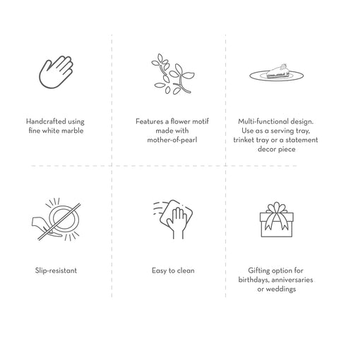 Round Serving Platter with Mother of Pearl Inlay