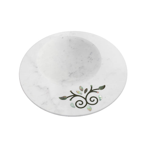 Round Serving Platter with Mother of Pearl Inlay