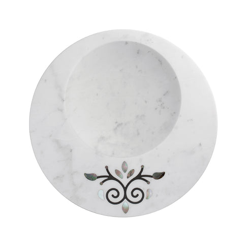 Round Serving Platter with Mother of Pearl Inlay