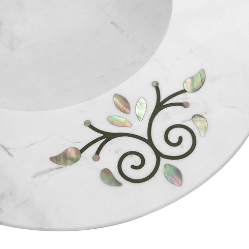 Round Serving Platter with Mother of Pearl Inlay