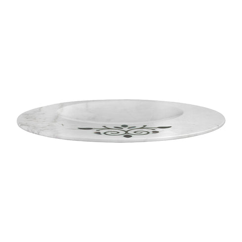 Round Serving Platter with Mother of Pearl Inlay