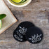 Black Stone Coasters with Mother of Pearl Inlay (Set of 4)