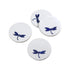 White Marble Coasters with Lapis Lazuli Inlay (Set of 4)