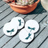Round Marble Coasters with Malachite Inlay (Set of 4)