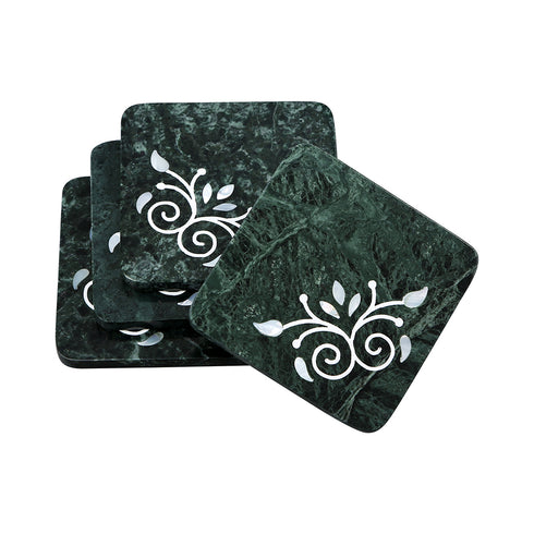 Stone Coasters in Marble and Mother of Pearl (Set of 4)