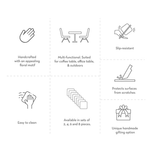 Stone Coasters in Marble and Mother of Pearl (Set of 4)