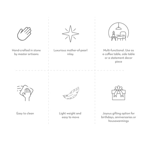 Green Marble Accent Table with Mother of Pearl