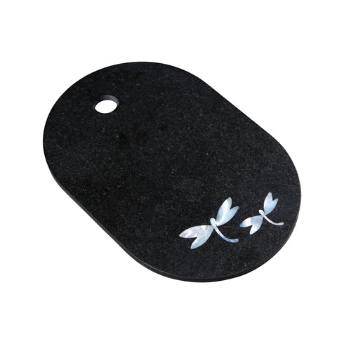 Black Chopping Board with Mother of Pearl Inlay