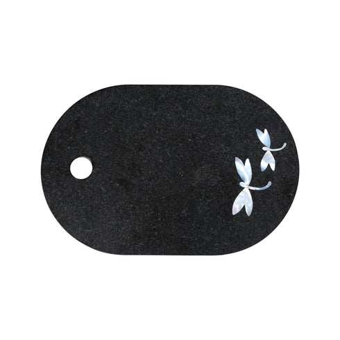 Black Chopping Board with Mother of Pearl Inlay