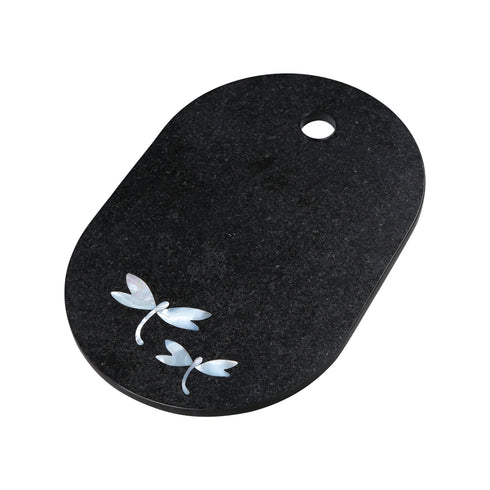 Black Chopping Board with Mother of Pearl Inlay