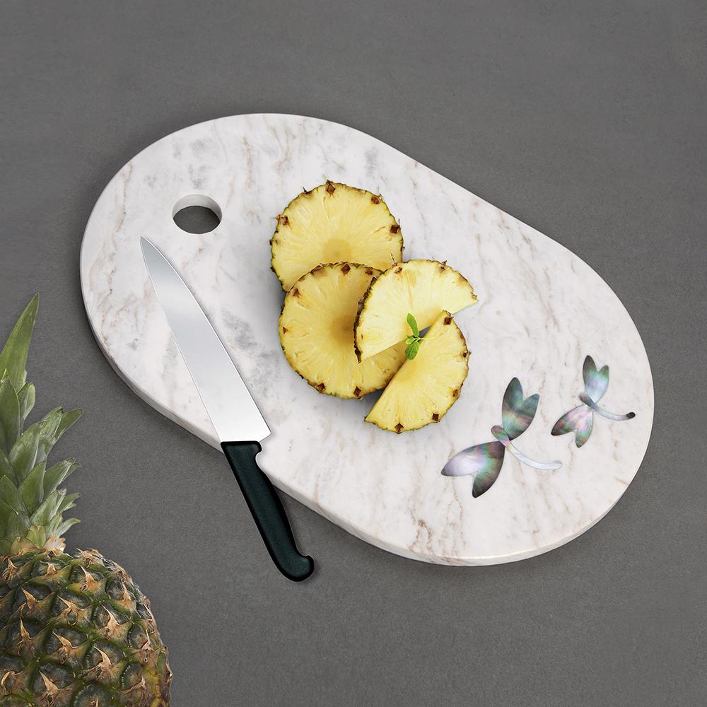 Orvi PIETRA DURA DAMASK - Oval natural stone chopping board