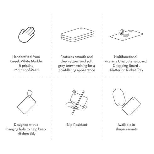 Stone Cutting Board with Abalone Shell Inlay