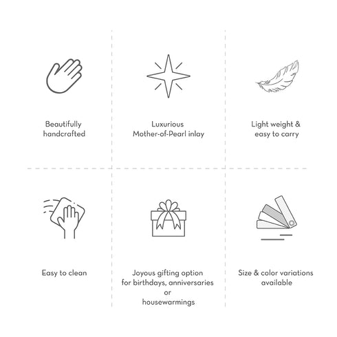 Marble Round with Abalone Shell Inlay Cake StandÂ