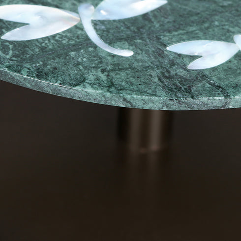Green Marble Cake Stand with Mother of Pearl Inlay
