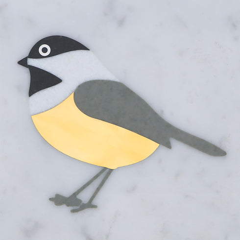 Wall Decor with Stone and Brass Inlay