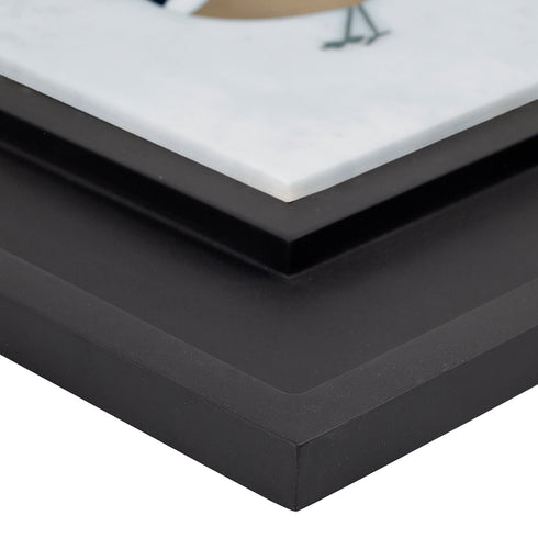 Wall Decor with Stone and Brass Inlay