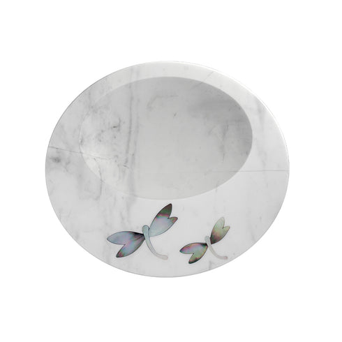 Stone Serving Platter with Mother of Pearl Inlay