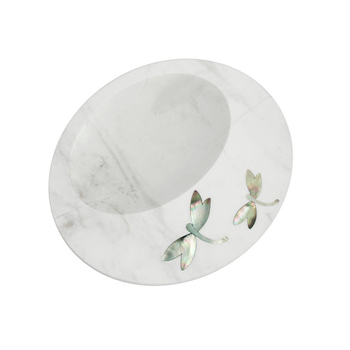 Stone Serving Platter with Mother of Pearl Inlay