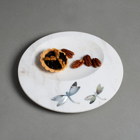 Stone Serving Platter with Mother of Pearl Inlay