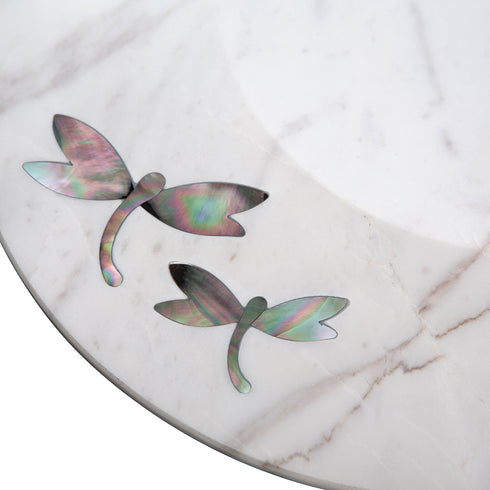Marble Serving Platter with Mother of Pearl Inlay,
