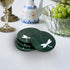 Green Marble Coasters with Mother of Pearl Inlay (Set of 4)
