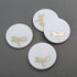White Marble Coasters with Brass Inlay (Set of 4)