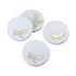 White Marble Coasters with Brass Inlay (Set of 4)