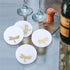 White Marble Coasters with Brass Inlay (Set of 4)