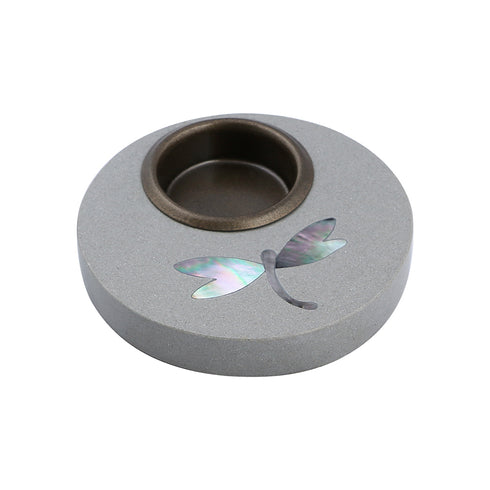 Round Tea Light with Mother of Pearl Inlay