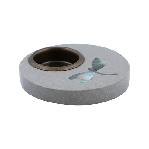 Round Tea Light with Mother of Pearl Inlay