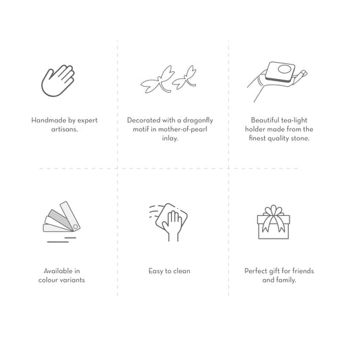 Square Tea Light Holder with Mother of Pearl Inlay