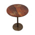 Round Wooden Table with Brass Inlay