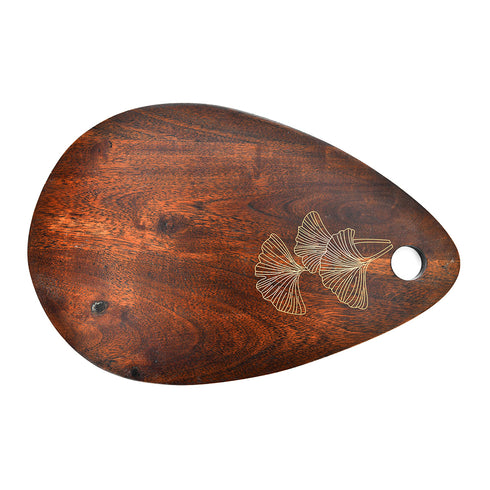 Wooden Cutting Board with Brass Inlay