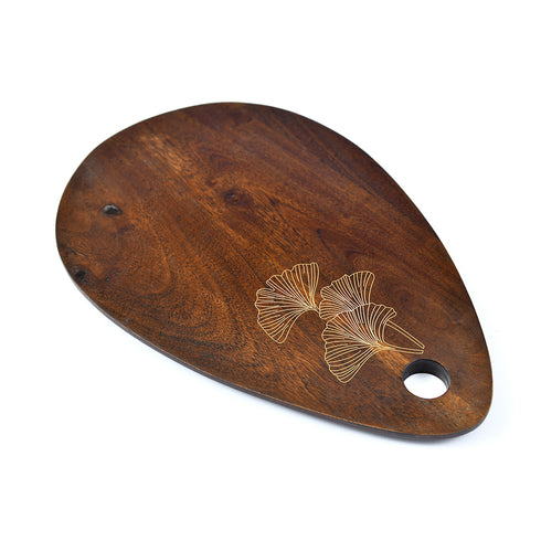 Wooden Cutting Board with Brass Inlay