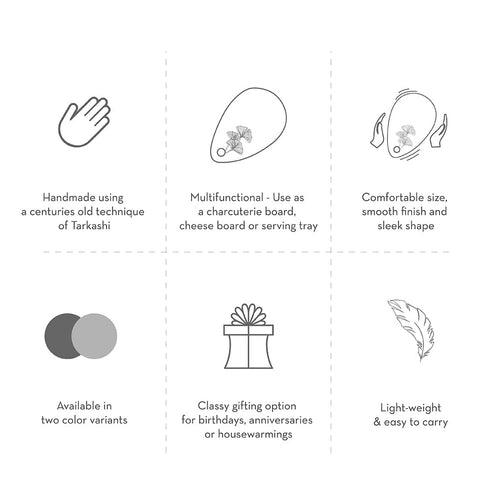 Acacia Wooden Cutting Board with Brass Inlay