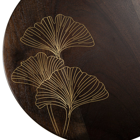 Wooden Cake Stand with Brass Detailing