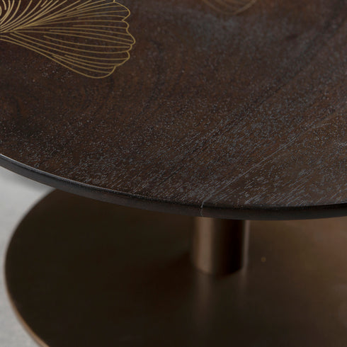 Wooden Cake Stand with Brass Detailing