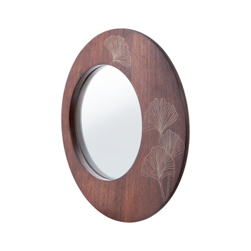 Wooden Round Wall Mirror