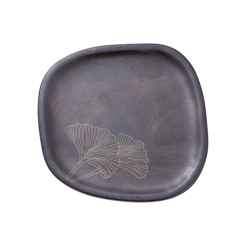 Handmade Wood and Brass Serving Platter