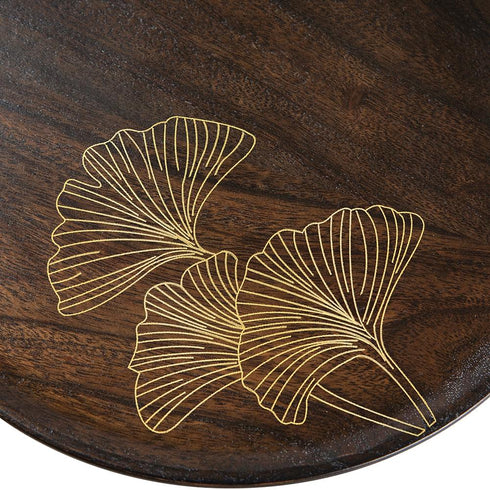 Dark Wood Charcuterie board with Brass inlay