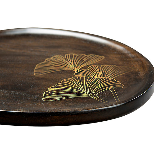 Wooden with Brass Serving Platter