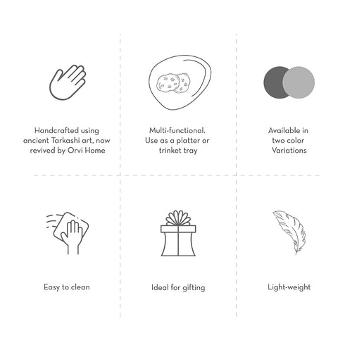 Wooden with Brass Serving Platter