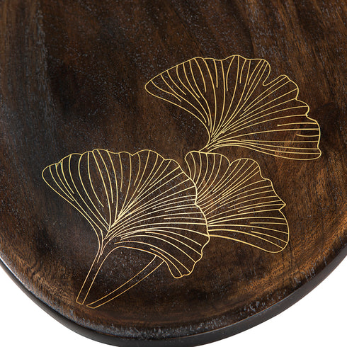 Wooden with Brass Serving Platter