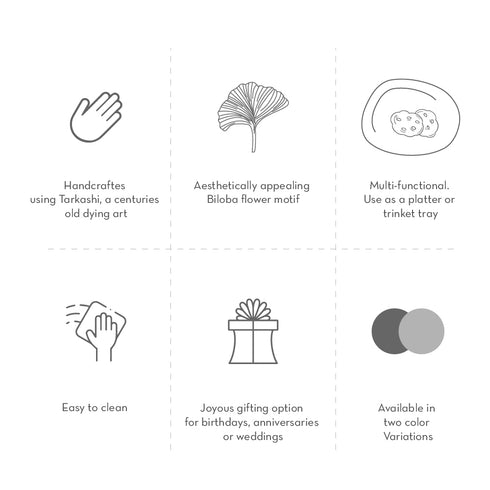 Small Wood and Brass Inlay Serving Platter