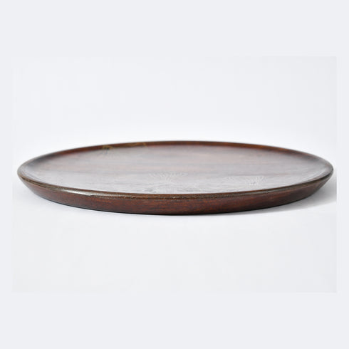 Wooden Serving Platter with Brass Inlay