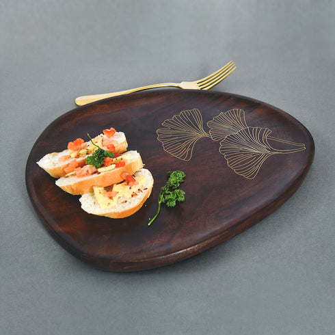 Wooden with Brass Charcuterie Board