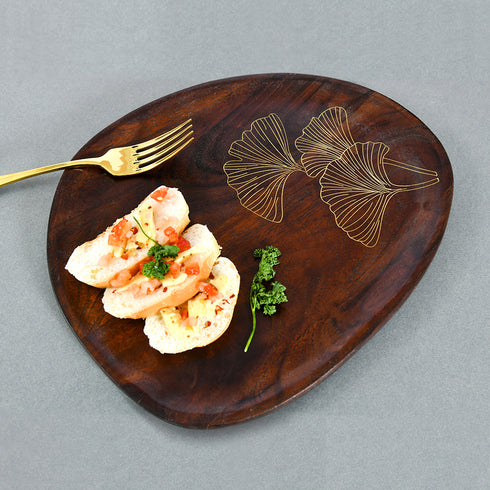 Wooden with Brass Charcuterie Board