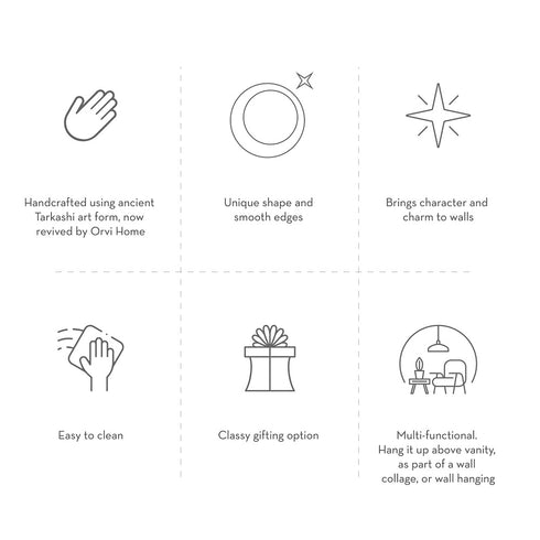 Wooden Round Wall Mirror