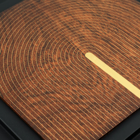 Wooden Wall Art with Modern Geometric Brass Design