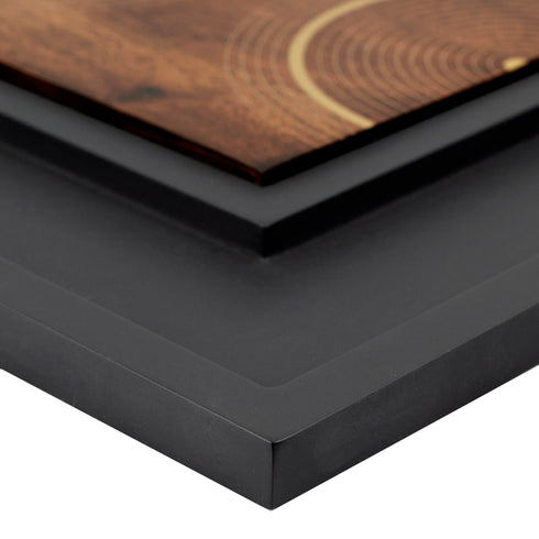 Wooden Wall Decor with Brass Inlay